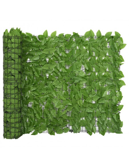 Paravento da Balcone con Foglie Verdi 600x100 cm
