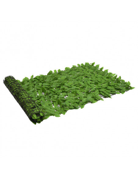 Paravento da Balcone con Foglie Verdi 600x100 cm