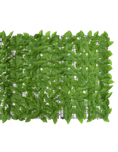Paravento da Balcone con Foglie Verdi 600x100 cm