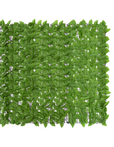 Paravento da Balcone con Foglie Verdi 300x150 cm