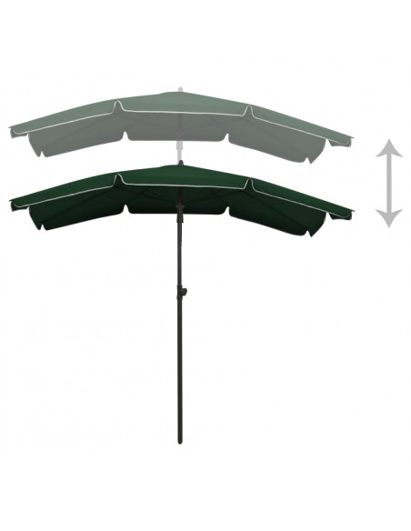 Ombrellone da Giardino con Palo 200x130 cm Verde