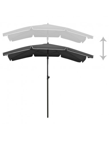 Ombrellone da Giardino con Palo 200x130 cm Antracite