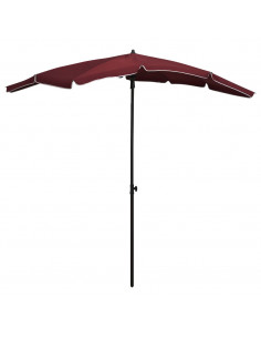 Ombrellone da Giardino con Palo 200x130 cm Rosso Bordò 2