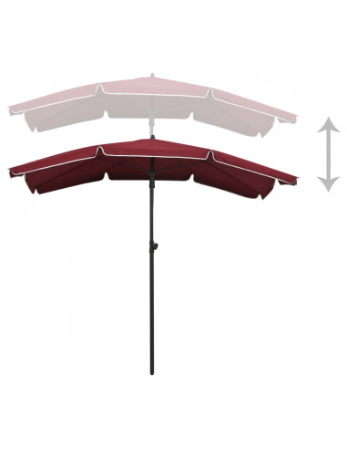 Ombrellone da Giardino con Palo 200x130 cm Rosso Bordò