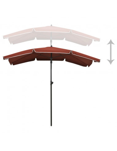Ombrellone da Giardino con Palo 200x130 cm Terracotta
