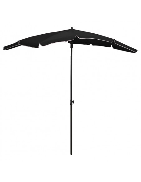 Ombrellone da Giardino con Palo 200x130 cm Nero