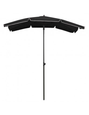 Ombrellone da Giardino con Palo 200x130 cm Nero