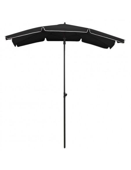 Ombrellone da Giardino con Palo 200x130 cm Nero