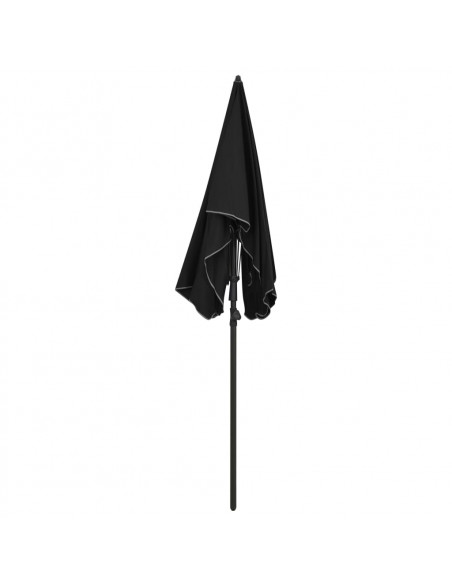 Ombrellone da Giardino con Palo 200x130 cm Nero