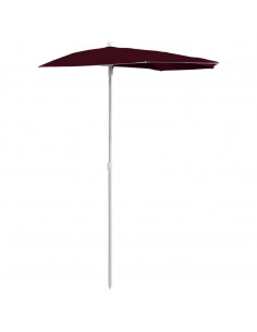 Ombrellone Semicircolare da Giardino con Palo 180x90 cm Bordò