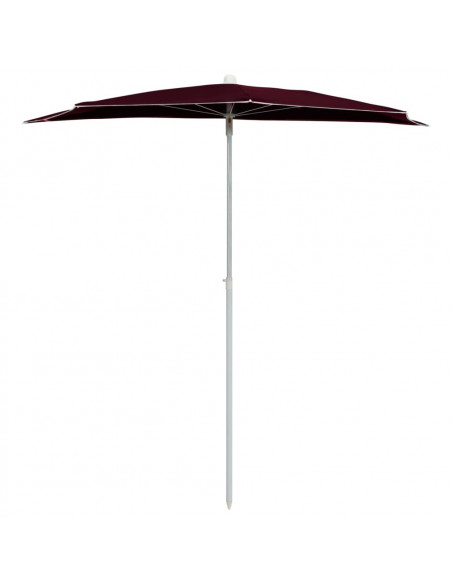 Ombrellone Semicircolare da Giardino con Palo 180x90 cm Bordò