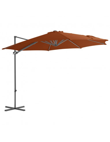 Ombrellone a Sbalzo con Palo in Acciaio 300 cm Terracotta