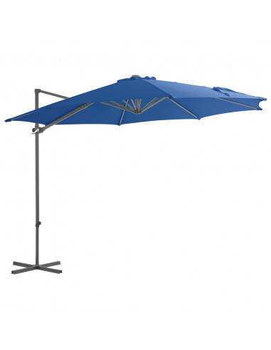 Ombrellone a Sbalzo con Palo in Acciaio 300 cm Azzurro