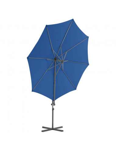 Ombrellone a Sbalzo con Palo in Acciaio 300 cm Azzurro