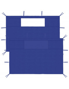 Pareti con Finestre per Gazebo 2 pz Blu 2