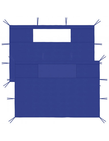 Pareti con Finestre per Gazebo 2 pz Blu