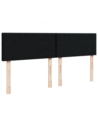 Giroletto a Molle con Materasso Nero 140x200 cm in Tessuto