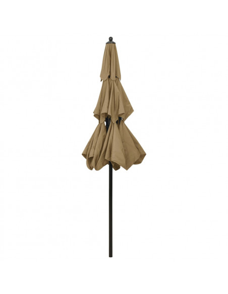 Ombrellone a 3 Livelli con Palo in Alluminio Grigio Talpa 2,5 m