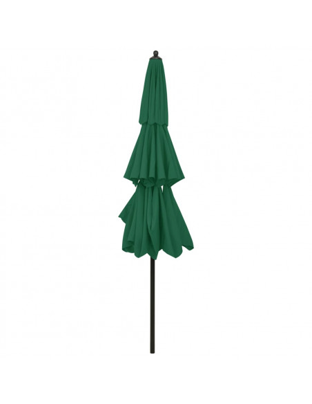 Ombrellone a 3 Livelli con Palo in Alluminio Verde 3 m