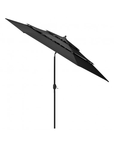 Ombrellone a 3 Livelli con Palo in Alluminio Antracite 3 m