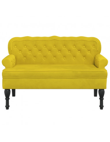 Panca con Schienale Gialla 119,5x64,5x75 cm in Velluto