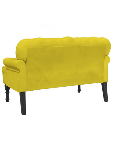 Panca con Schienale Gialla 119,5x64,5x75 cm in Velluto