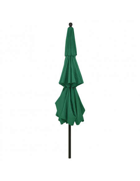 Ombrellone a 3 Livelli con Palo in Alluminio Verde 3,5 m