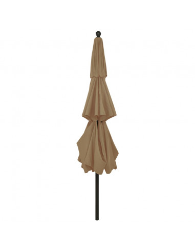 Ombrellone a 3 Livelli con Palo in Alluminio Grigio Talpa 3,5 m