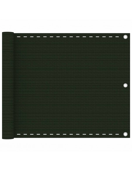 Schermo Frangivista per Balcone Verde Scuro 75x500 cm in HDPE