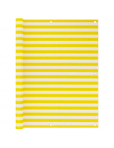 Paravento da Balcone Giallo e Bianco 120x500 cm in HDPE 2