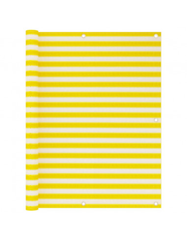 Paravento da Balcone Giallo e Bianco 120x500 cm in HDPE