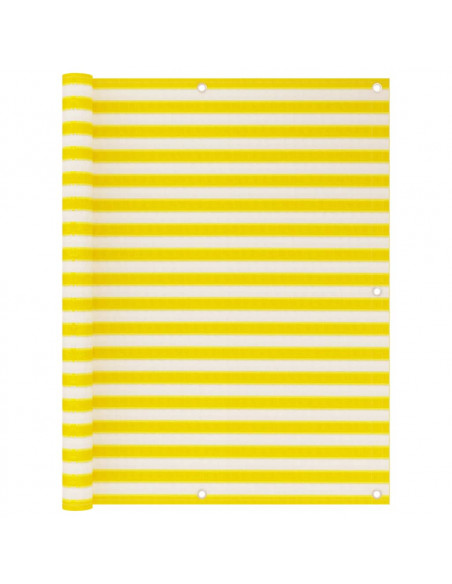 Paravento da Balcone Giallo e Bianco 120x500 cm in HDPE