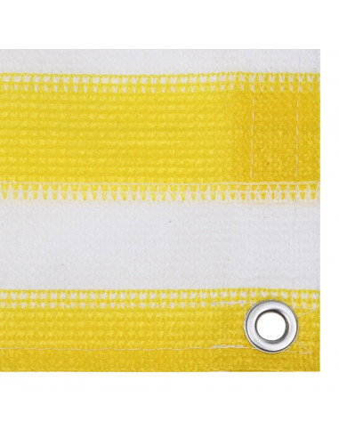 Paravento da Balcone Giallo e Bianco 120x500 cm in HDPE
