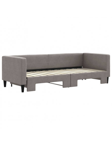 Divano Letto con Letto Estraibile Tortora 80x200 cm Tessuto