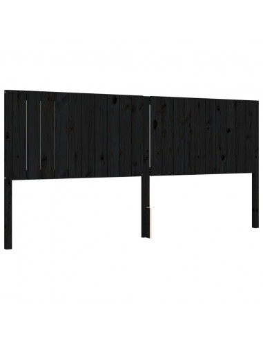 Giroletto con Testiera Nero 200x200 cm in Legno Massello