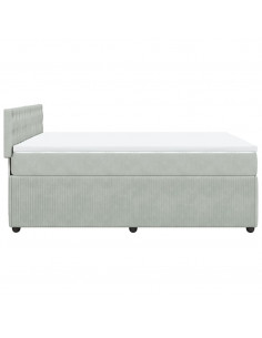 Giroletto a Molle con Materasso Grigio Chiaro 160x200cm Velluto 2