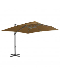 Ombrellone a Sbalzo Palo in Alluminio 300x300cm Grigio Talpa 2