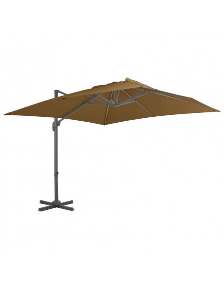 Ombrellone a Sbalzo Palo in Alluminio 300x300cm Grigio Talpa