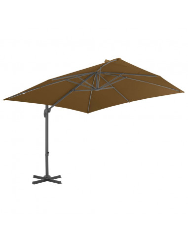 Ombrellone a Sbalzo Palo in Alluminio 300x300cm Grigio Talpa