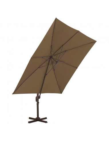 Ombrellone a Sbalzo Palo in Alluminio 300x300cm Grigio Talpa