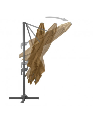 Ombrellone a Sbalzo Palo in Alluminio 300x300cm Grigio Talpa