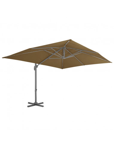 Ombrellone a Sbalzo Palo in Alluminio 400x300 cm Grigio Talpa