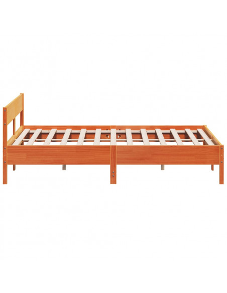 Giroletto con Testiera Marrone Cera 180x200 cm Massello Pino