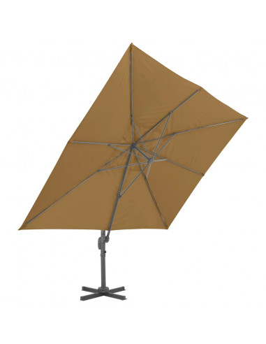 Ombrellone a Sbalzo Palo in Alluminio 400x300 cm Grigio Talpa