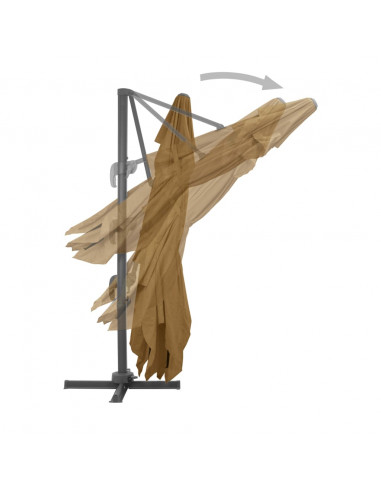 Ombrellone a Sbalzo Palo in Alluminio 400x300 cm Grigio Talpa