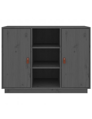Credenza Grigia 100x40x75 cm in Legno Massello di Pino