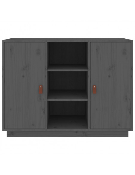 Credenza Grigia 100x40x75 cm in Legno Massello di Pino