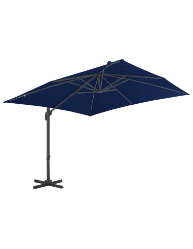Ombrellone a Sbalzo con Palo in Alluminio 3x3 m Azzurro