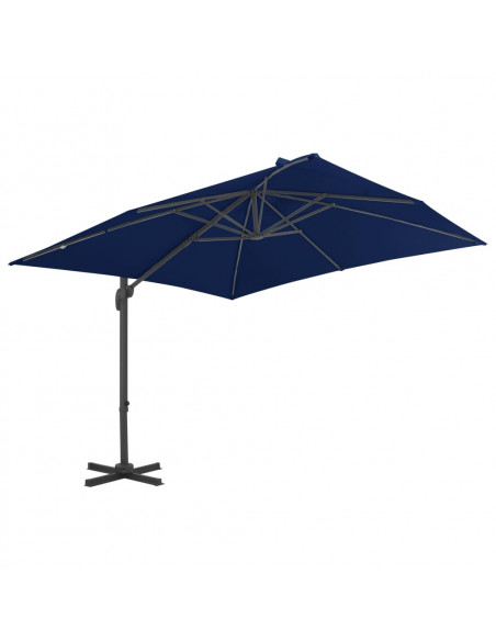 Ombrellone a Sbalzo con Palo in Alluminio 3x3 m Azzurro
