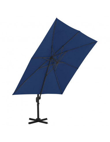 Ombrellone a Sbalzo con Palo in Alluminio 3x3 m Azzurro